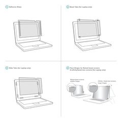 4Vu Privacy Screen for 14" Widescreen Laptops with Flip Attachment